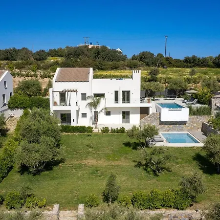别墅 Magnificent Crete 4 Bedrooms Anthos Two Large Private Pools Jacuzzi Bbq Close To The Rethymno Prínos