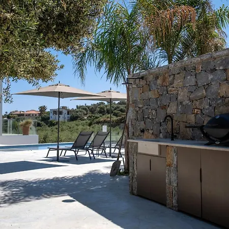 Magnificent Crete 4 Bedrooms Anthos Two Large Private Pools Jacuzzi Bbq Close To The Rethymno 别墅 Prínos